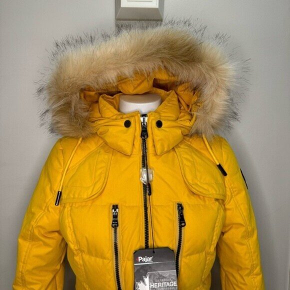 Pajar Yellow Parka Ava Snow Winter Jacket Size Small NWT Down Filled Brand New - Picture 3 of 16